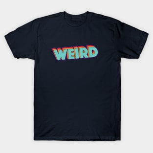 Retro Weird Word Art with Stripes T-Shirt